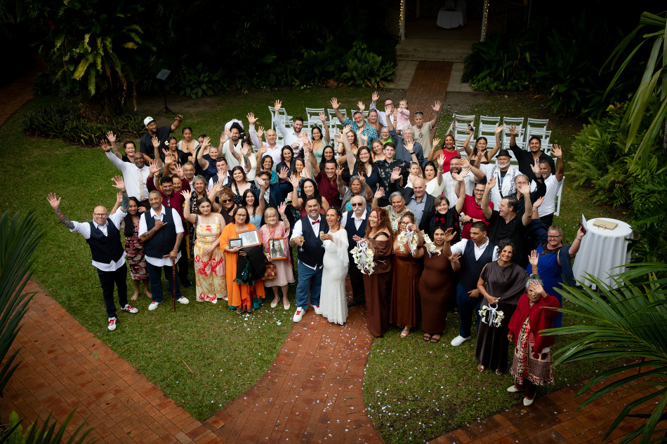 Bride and groom portraits at Cairns Colonial Club wedding photographed by Cairns wedding photographer Nathan Kelly