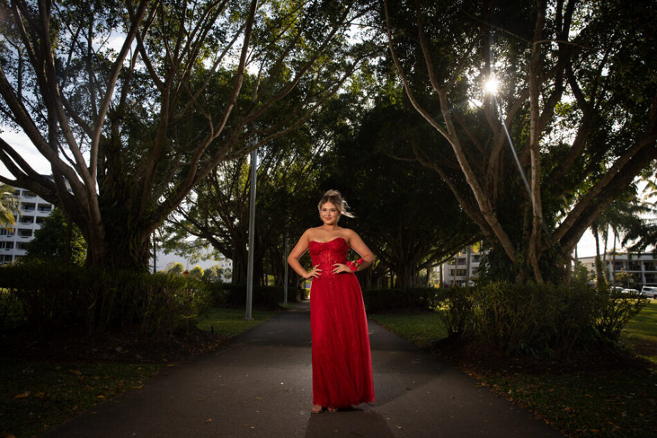 Cairns formal photographer Nathan Kelly capturing professional Year 12 formal portraits for students in Cairns, Queensland.