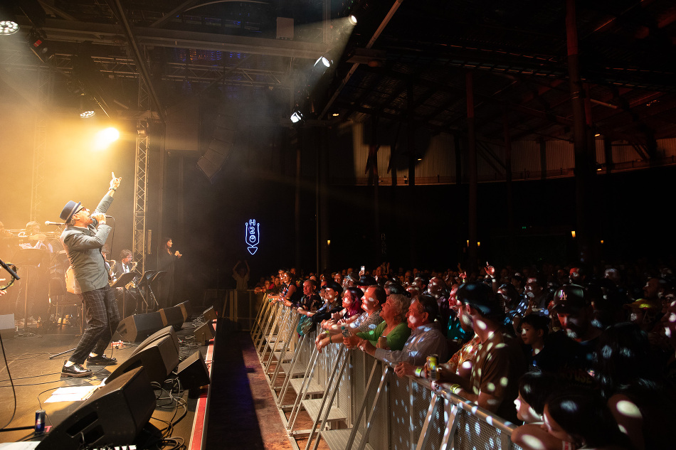 Cairns Corporate event photographer Nathan Kelly Capture melbourne Ska Orchestra in full flight at Tanks Arts Centre